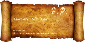 Havran Péter névjegykártya