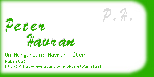 peter havran business card