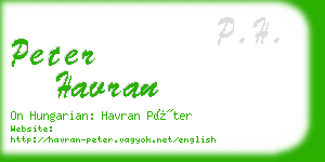 peter havran business card